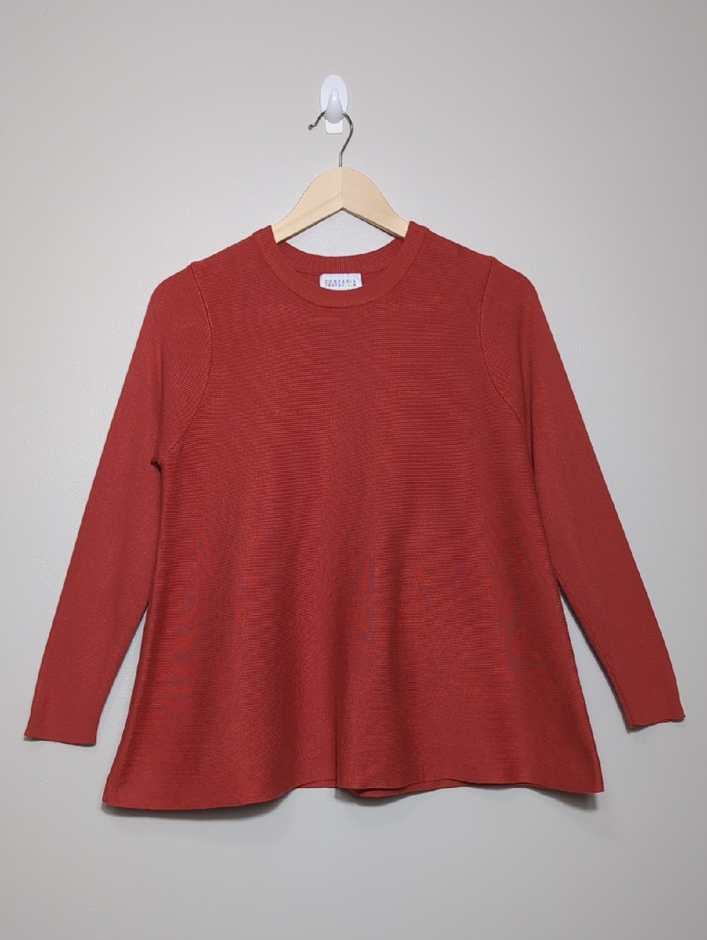 Compañia Fantastica Burnt Orange Sweater Small Bell Shaped Quiet Luxury Preppy‎